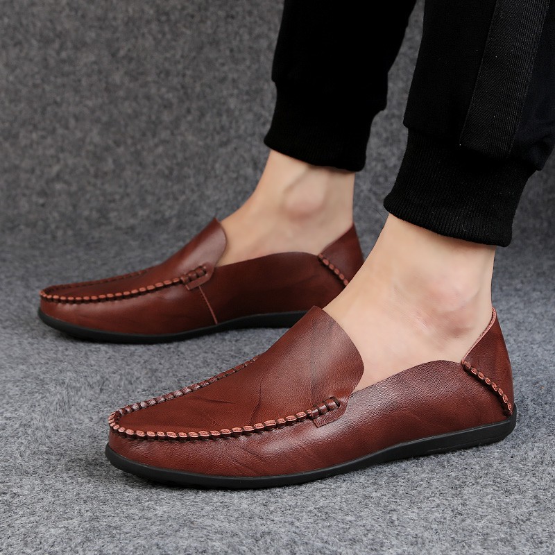 fashion men's leather slip on shoes