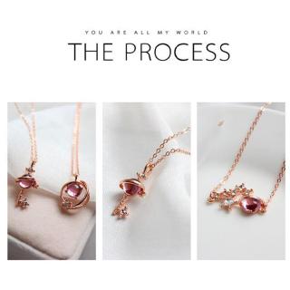Women Girl Pink Star Key Necklace Dream Sky Lovely Gift