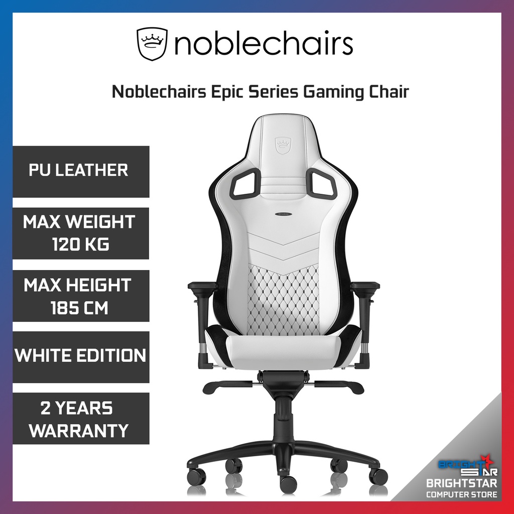 Noblechairs Epic Gaming Chair White Edition Shopee Malaysia