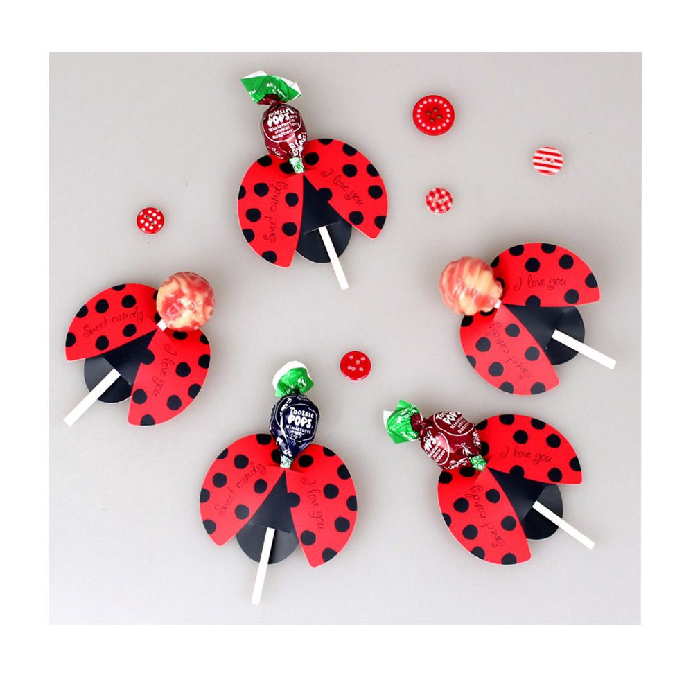 50pcs Gift Paper Card Lollipop Candy Decoration Bees 