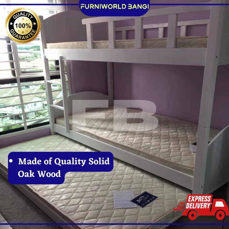 Furniworld Double Decker Wooden Bed with Pull Out(Single) Shopee Malaysia