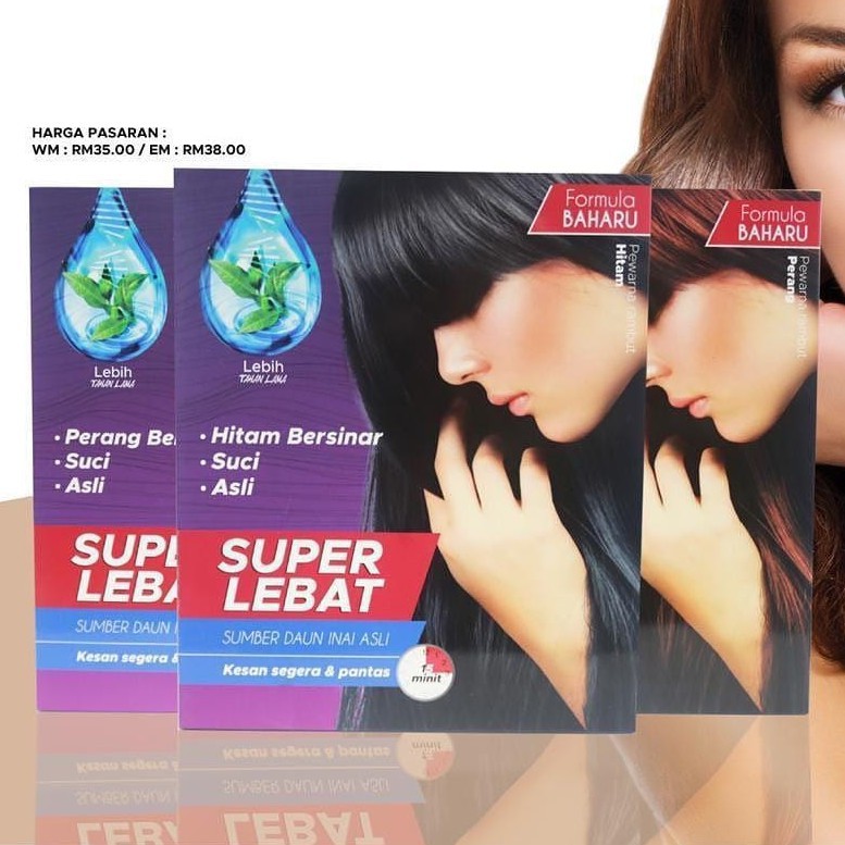 Dherbs Inai Rambut Super Lebat Pewarna Rambut Hitam Perang Shopee Malaysia