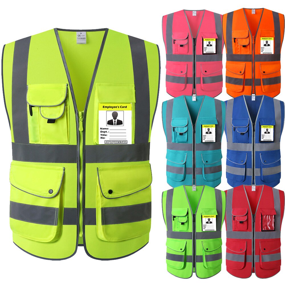 Construction Safety Vest Reflective Work For Men Women Hi Vis Vest With