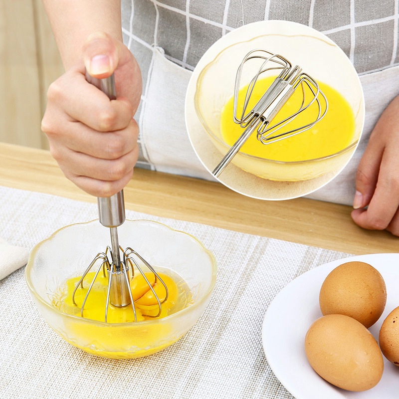 SemiAutomatic Egg Beater 304 Stainless Steel Egg Whisk Manual Hand
