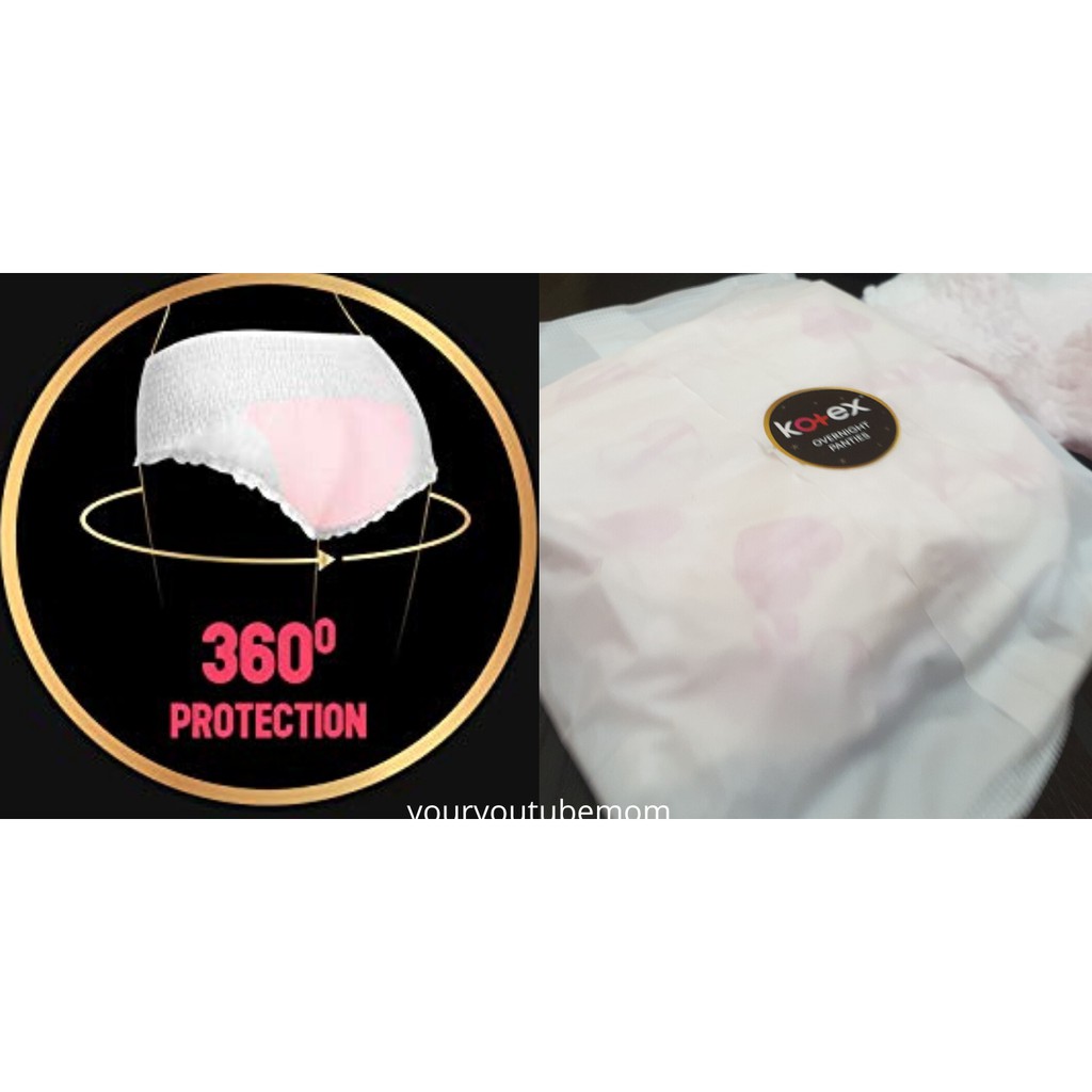 Kotex Overnight Panties (M) 2 Pieces 360" Antileakage Post natal or