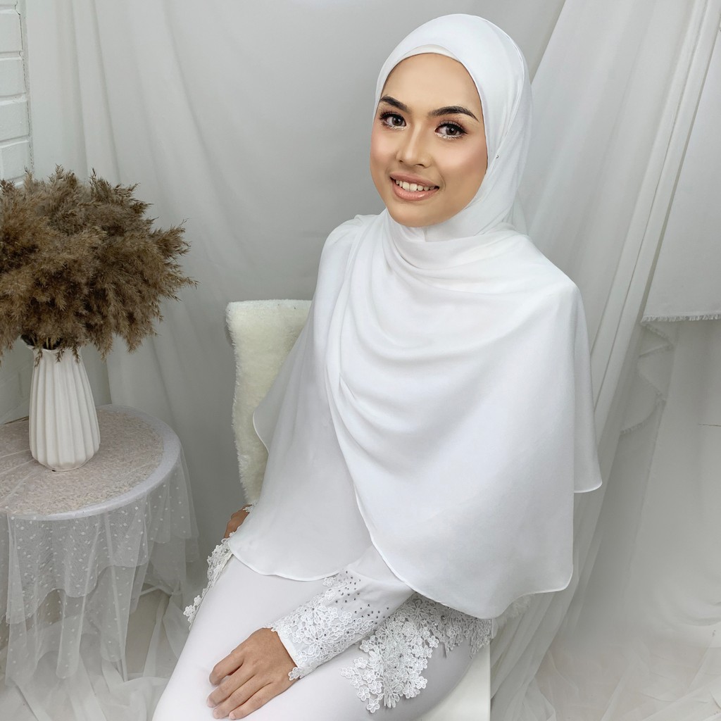 SELENDANG NIKAH SELENDANG PUTIH  SHAWL  OFF WHITE SHAWL  