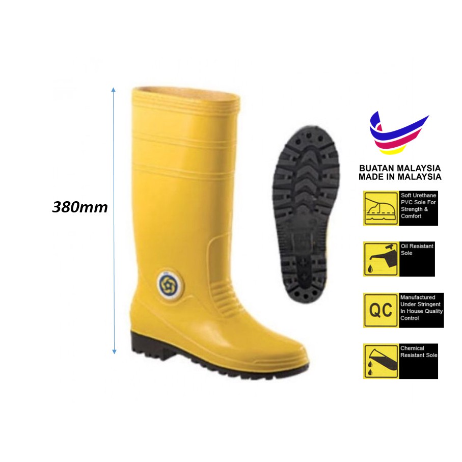 Korakoh Safety Rubber Boot Kasut Kebun Kasut Sawah Kasut Kerja Rubber Shoes Kasut