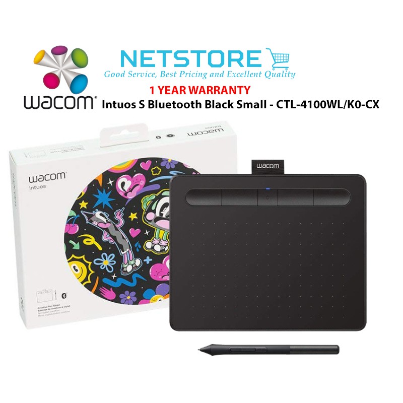 Wacom Intuos S Bluetooth ( Black ) Creative Graphic Tablet - CTL-4100WL