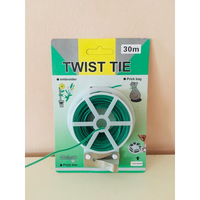 Green Twist Tie 30meter with cutter/ PVC Twist Tie/ Garden Twist Tie