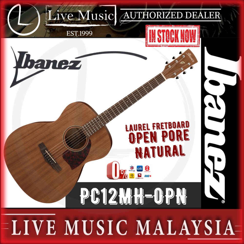 Ibanez Pc12mh Grand Concert Acoustic Guitar Open Pore Natural Pc12mh Opn Shopee Malaysia 8069