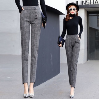 high waisted plaid pants women