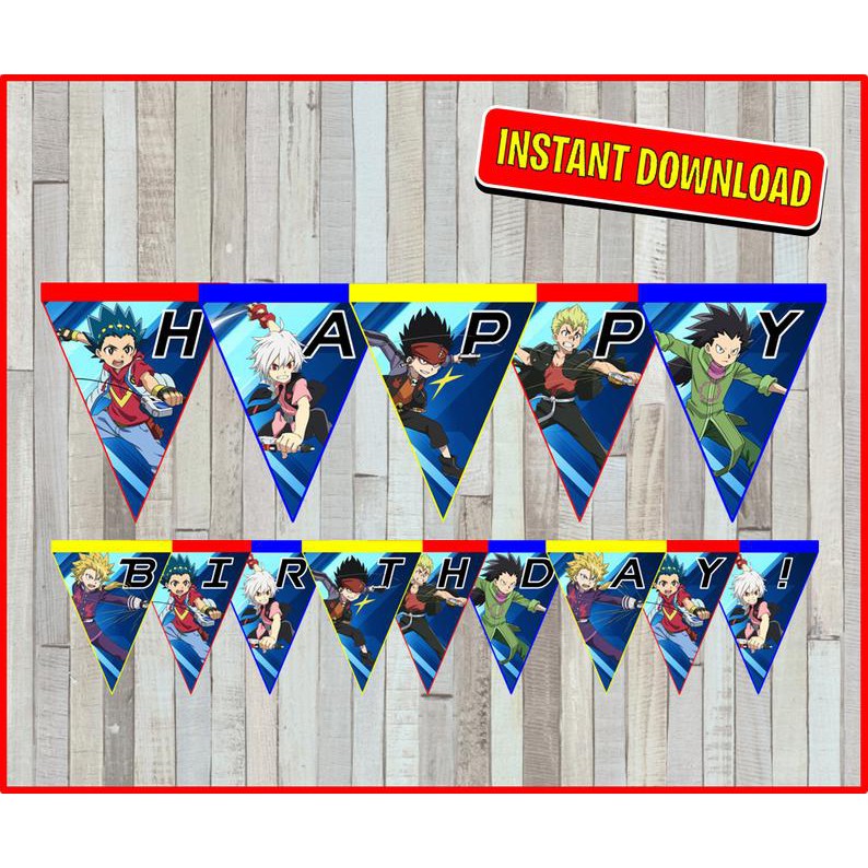 Beyblade Birthday Banner Shopee Malaysia