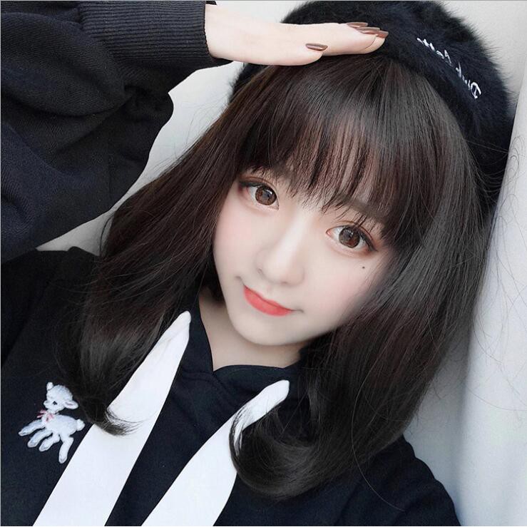 Korean Wig Long Hair Air Bangs Cosplay Wig