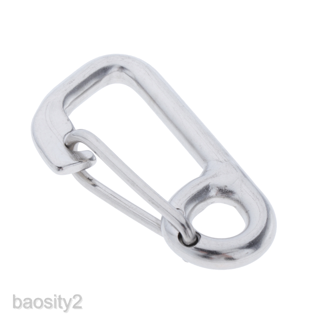 10x Steel Carabiner Quick Screw Links Clamp Clip Clasp Marine Boating Sailing 