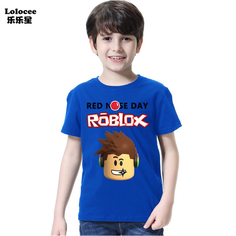 Roblox Red Nose Day Short Sleeve T Shirt For Kids Boys Summer Casual Costumes Shopee Malaysia - roblox red nose day boys t shirt