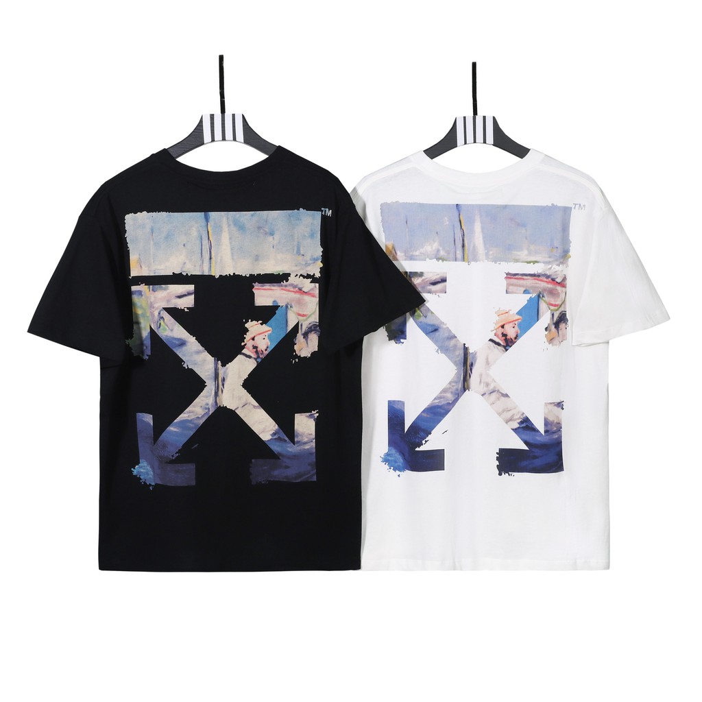 ORIGINAL Reject OFF WHITE COLOUR PAINTING DIAGONALS ARROWS TEE T-Shirt ...