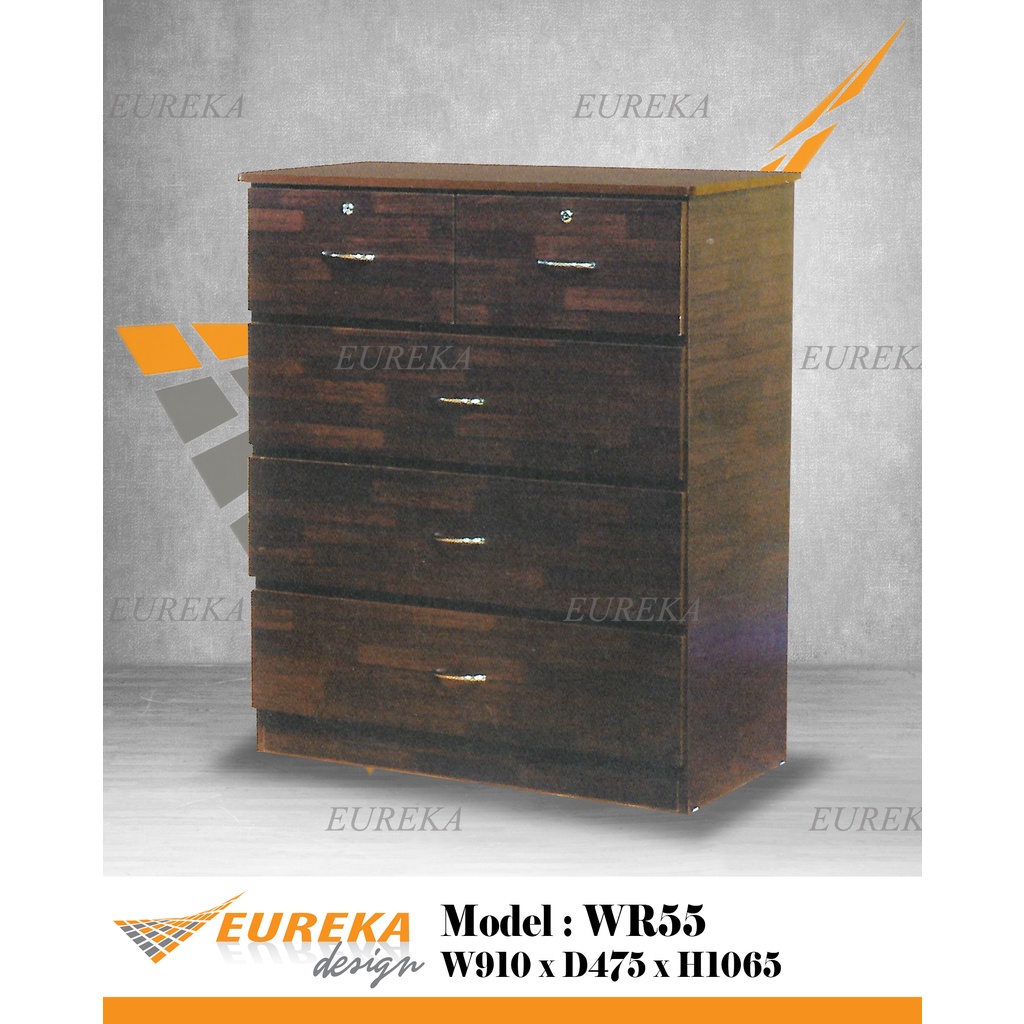 EUREKA 3ft Chest Drawer 4 Layer Wood / Almari Laci WR55