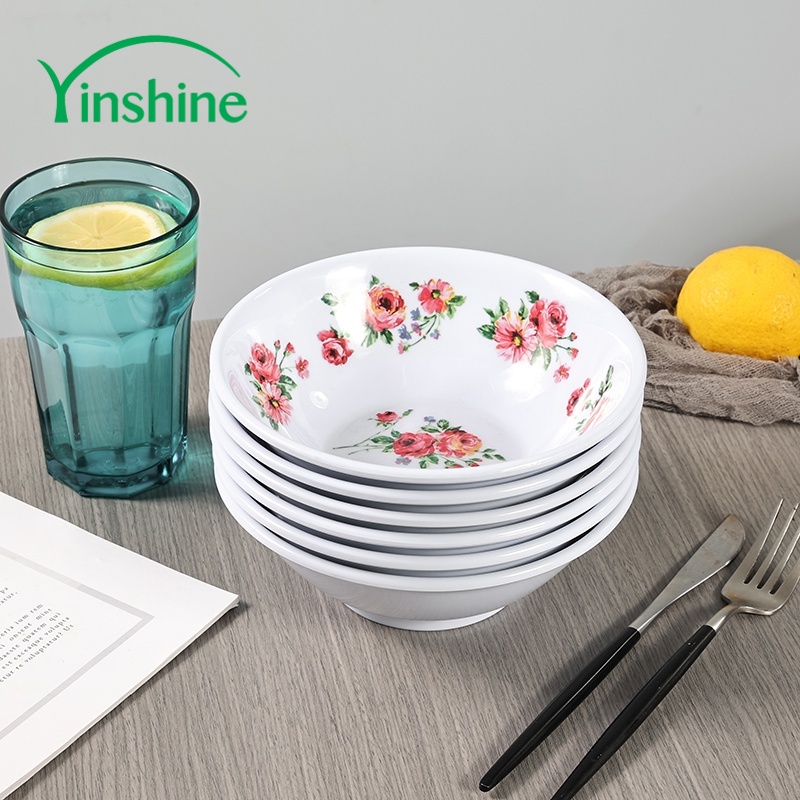 Yinshine 6pcs Bowl set 7 inch Melamine Big Plastic Rice Bowls Shopee