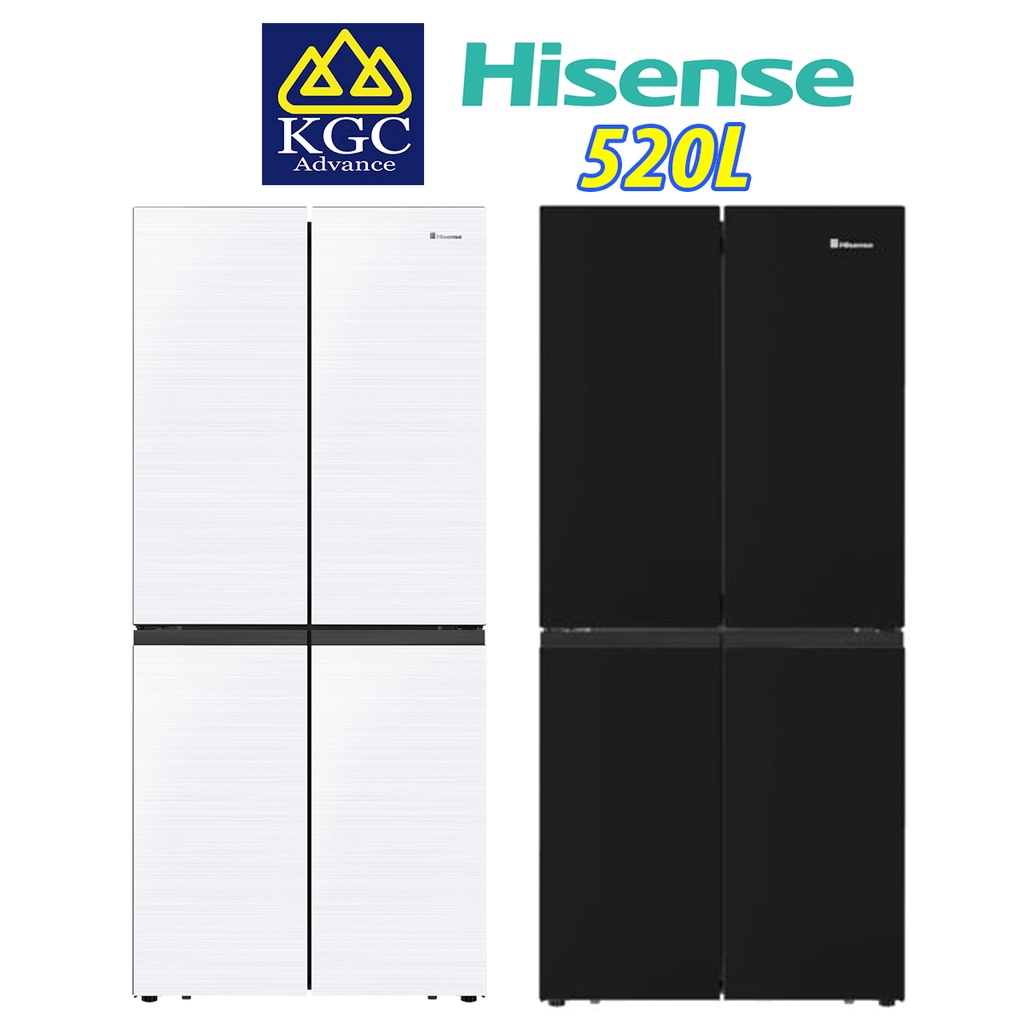 [Free Shipping] Hisense 4 Door Fridge Inverter Refrigerator (520L) RQ568N4AWU / RQ568N4ABU