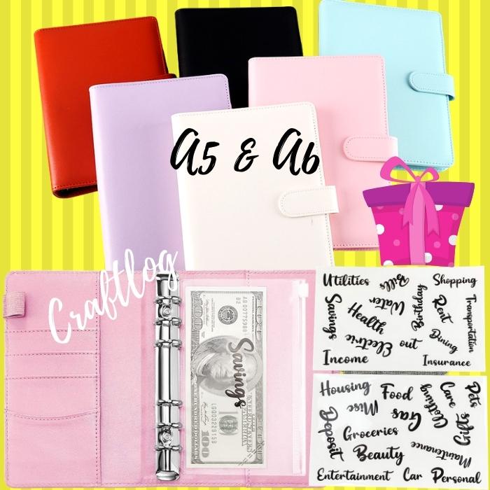 2024 Cash Planner A5 A6 Macaron Binder Notebook Loose Leaf Cash Budget Money Planner Organizer Buku Simpanan Duit