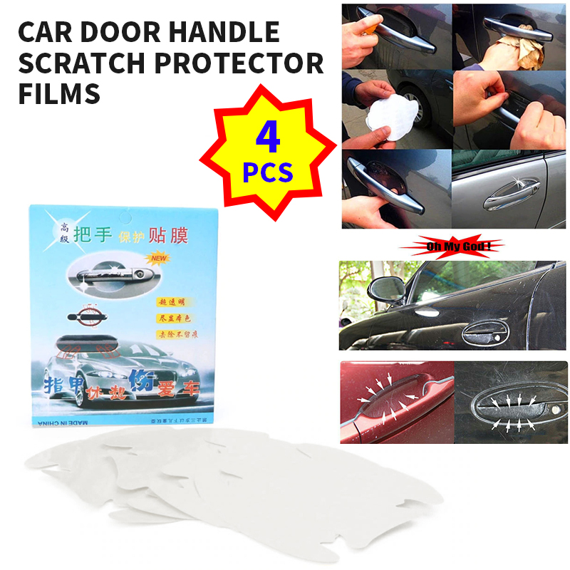 4pcs Invisible Car Door Handle Scratches Automobile Shakes Protective Films Car Handle Protective Stickers