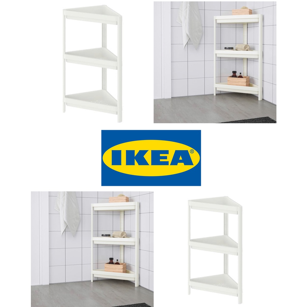 [READY STOCK] IKEA VESKEN CORNER SHELF UNIT WHITE 3 TIER, RAK PENJURU 3
