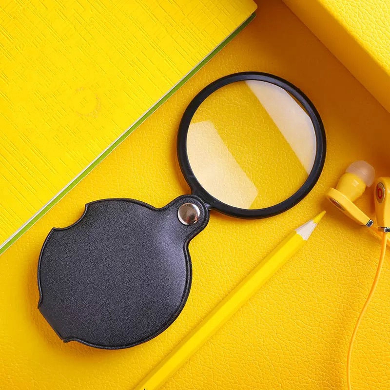 Folding Portable High Definition Mini 10 Times Magnifying Glass With Leather Case For Elderly Reading And Reading Children Shopee Malaysia