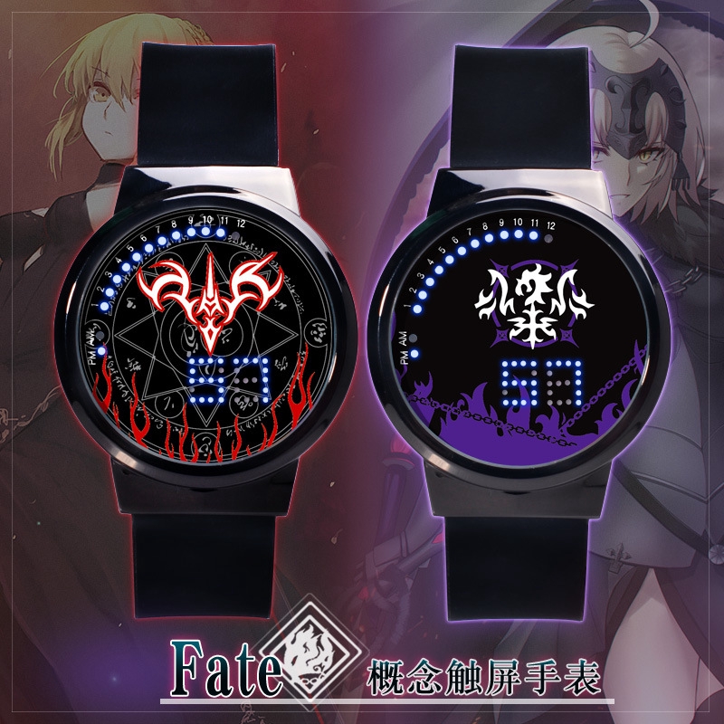 Anime SAO Sword Art Online Fate Led Watch Waterproof Touch Screen Digital Light Watch Wristwatch Cosplay Props Gifts