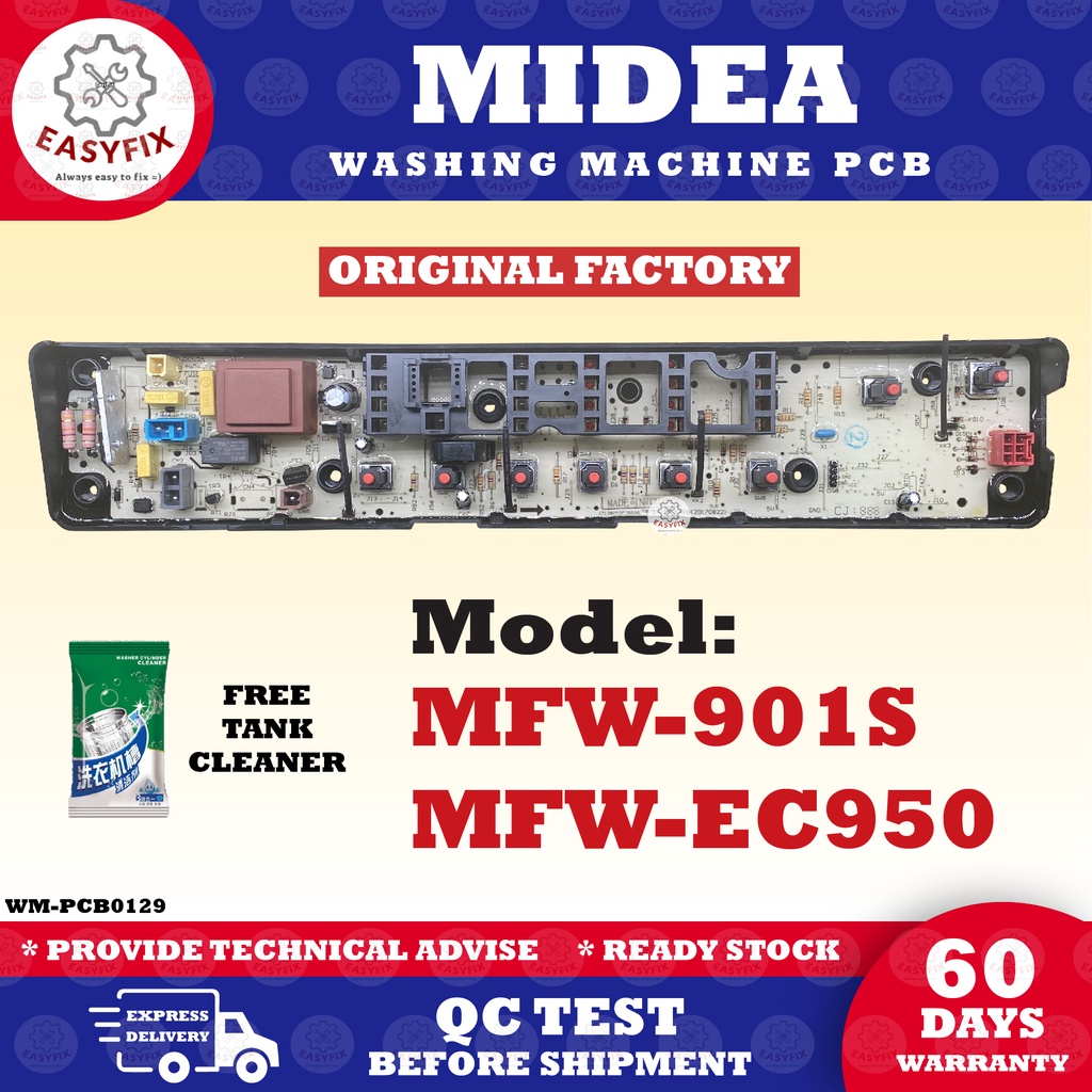 (ORIGINAL) MFW901S / MFWEC950 MIDEA WASHING MACHINE PCB BOARD