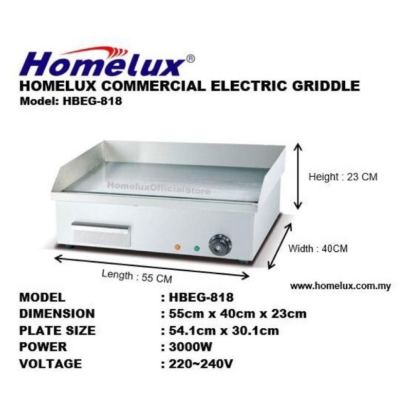 COMMERCIAL ELECTRIC GRIDDLE HBEG-818/HBEG-820/HOMELUX High Quality Commercial Electric Griddle HBEG-818/HBEG820