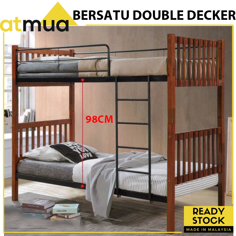 Atmua Furniture Bersatu Bunk Bed Double Decker solid wood double decker