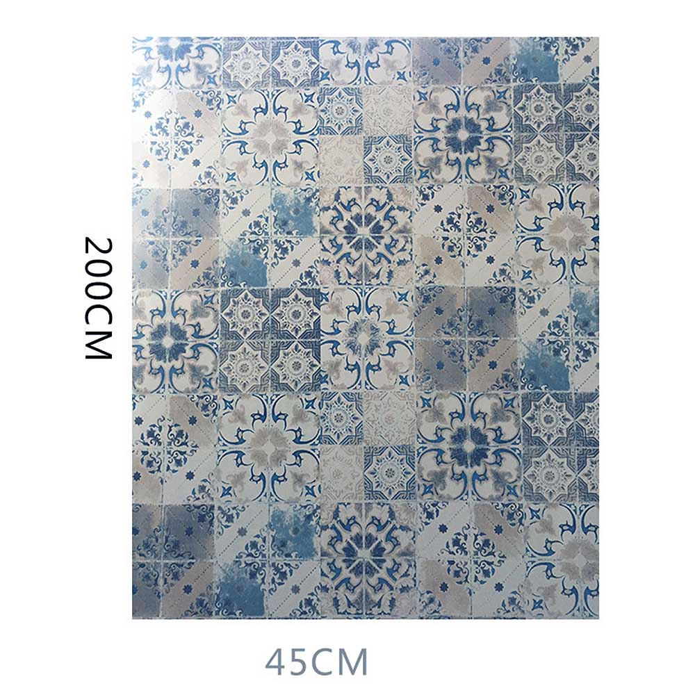 Decorative Blue Damask Contact Paper Wallpaper Self Adhesive Vinyl