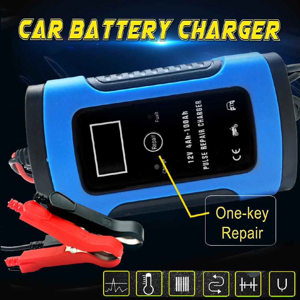 12V Car Battery Charger Pulse Repair Intelligent Motorcycle Charge ...
