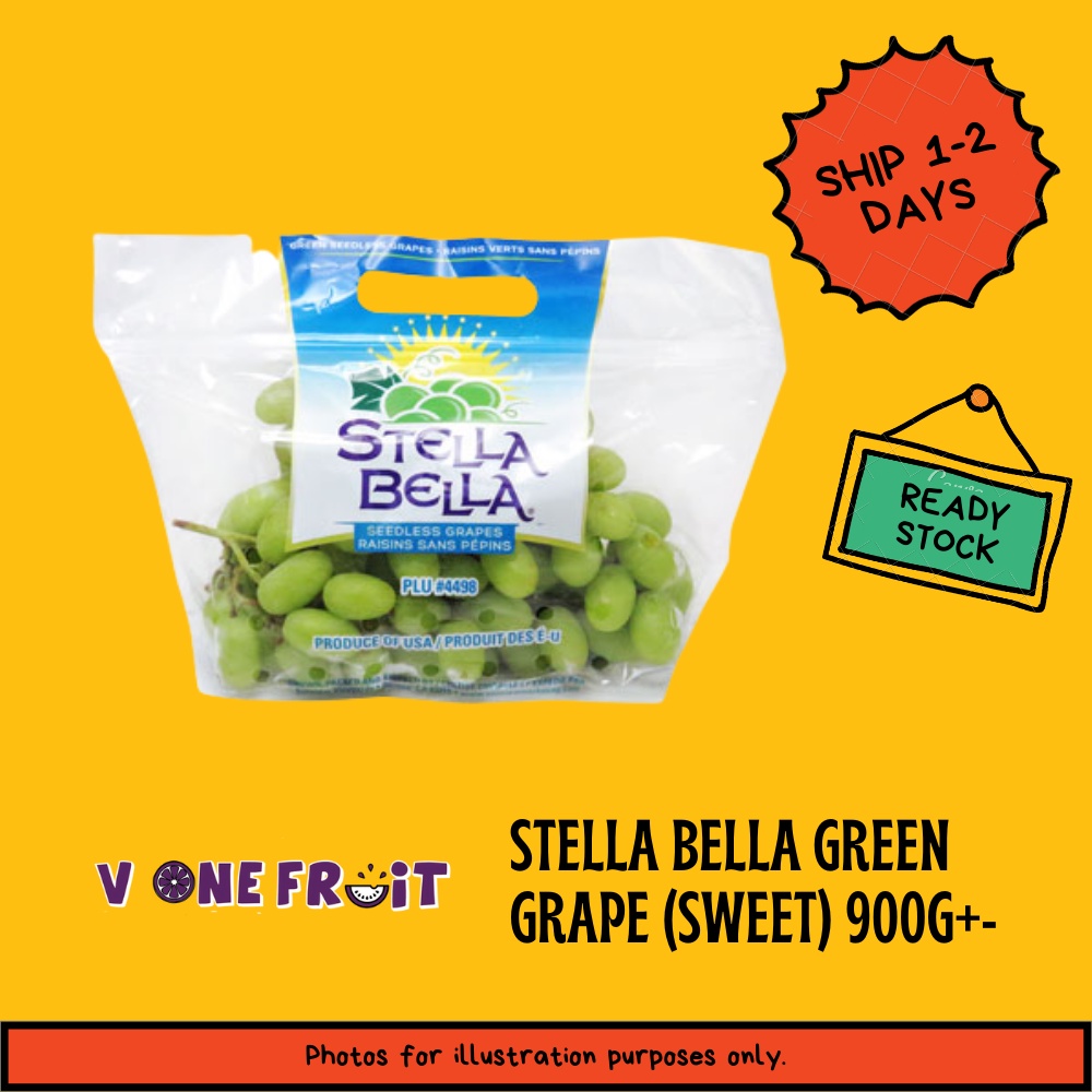 [JB only] V1 Stella Bella Green Grape 900+- (Sweet Sweet) Daily Fresh Pick Fruit | Buah-buahan | Fresh Produce Delivery