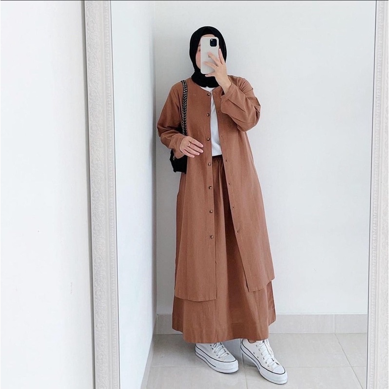 One SET REVY LONG TUNIK Skirt Women SET MOSCREPE