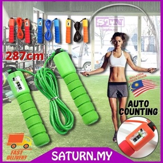 【STN】Digital Skipping Rope Jump Ropes Lompat Tali Counting Speed Nylon Adjustable Training Fitness Workout Excercise 跳绳