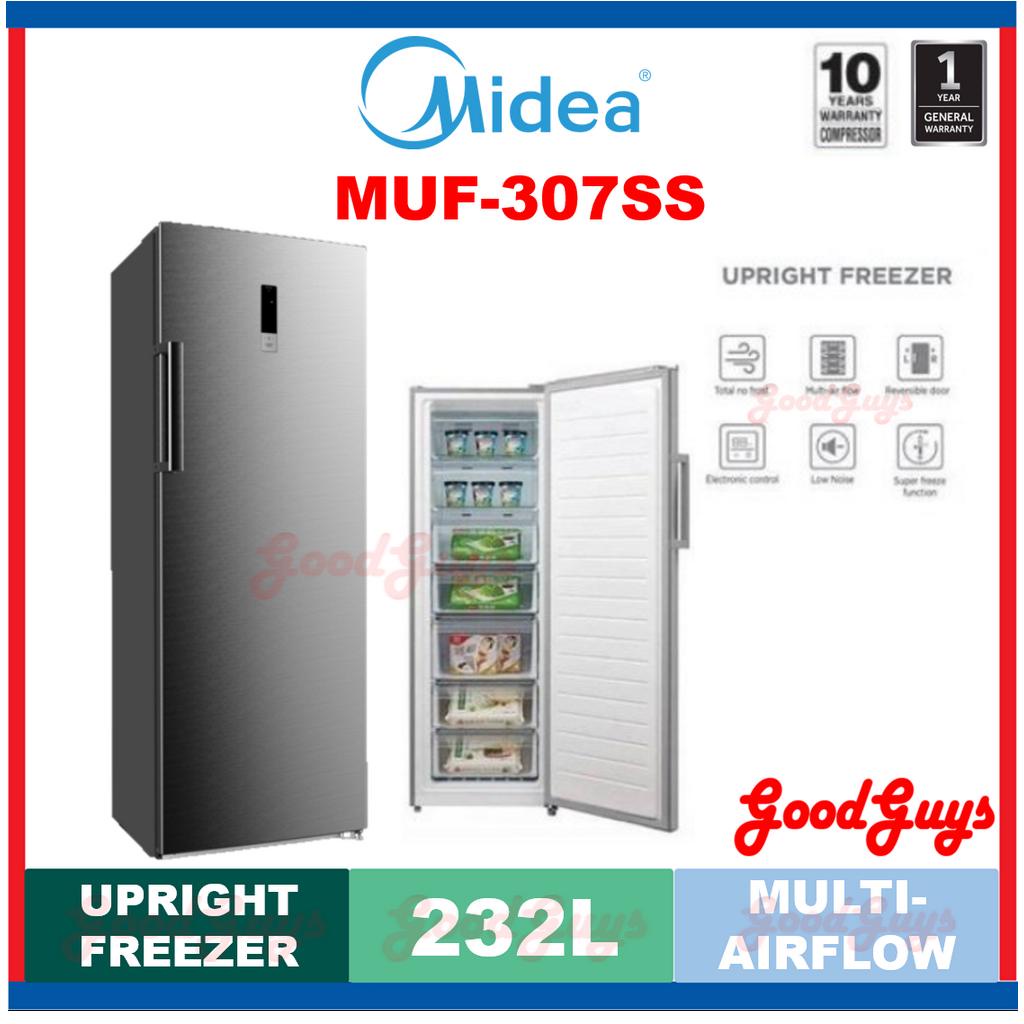 [Seller's Own Fleet]MIDEA MUF-307SS UPRIGHT FREEZER 232L / NO FROST /MULTI AIR FLOW / R600a / REVERSIBLE DOOR (MUF307SS)