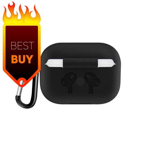 Silicone Earbuds Charging Cover Protective Compatible with AirPods Pro (Black)