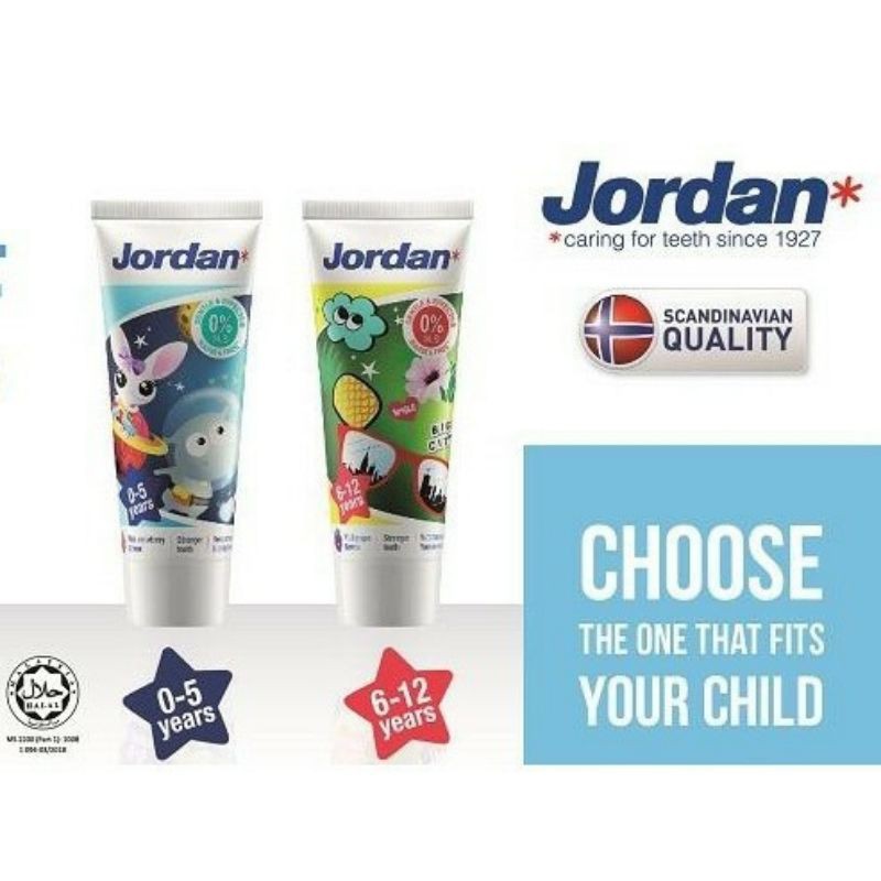 Jordan Toothpaste Step 1 Milk Teeth (Mild Strawberry) / Step 2 New