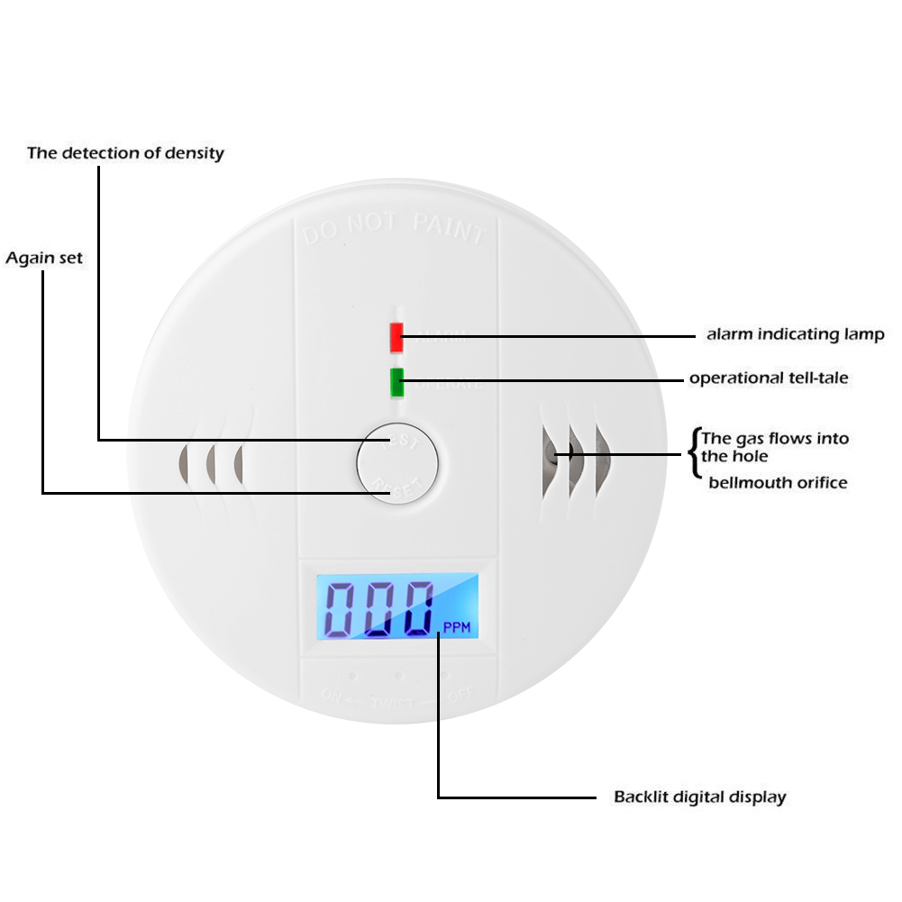 Detector Essential High Quality Carbon Monoxide Alarm CO Smoke Intelligent Sensor Poisoning Gas Warning - Image 5