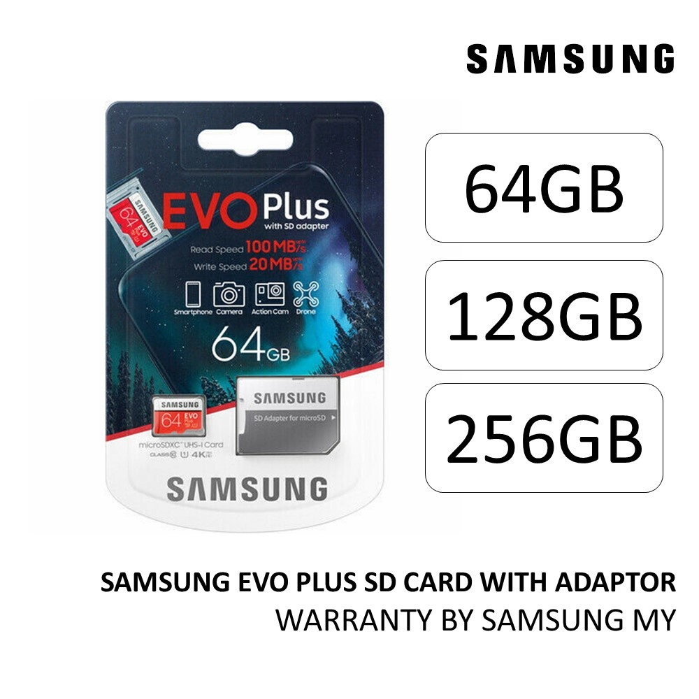 Samsung EVO Plus Micro SD Card 16GB 32GB 64GB 128GB SDHC CLASS10 Card & Adapter 