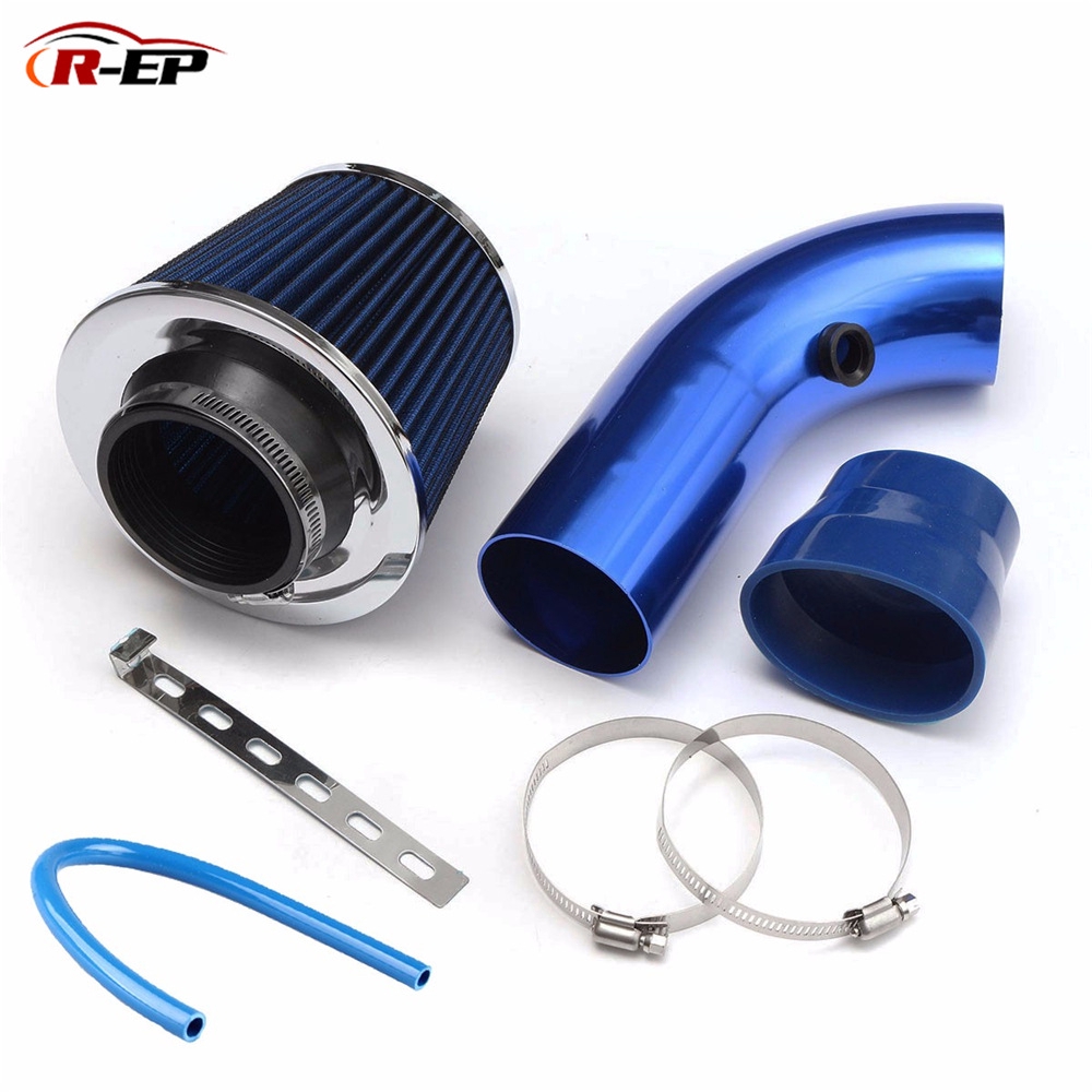 Universal 3'' 76mm Car Cold Air Intake Filter Aluminum Induction Kit Pipe Hose