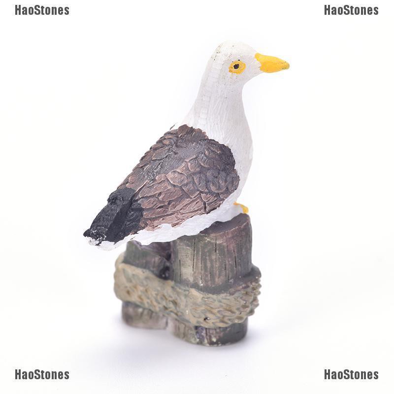 1PC Sea Bird Seagull Stand Stump Miniature Fairy Home Decor Mini Craft Garden