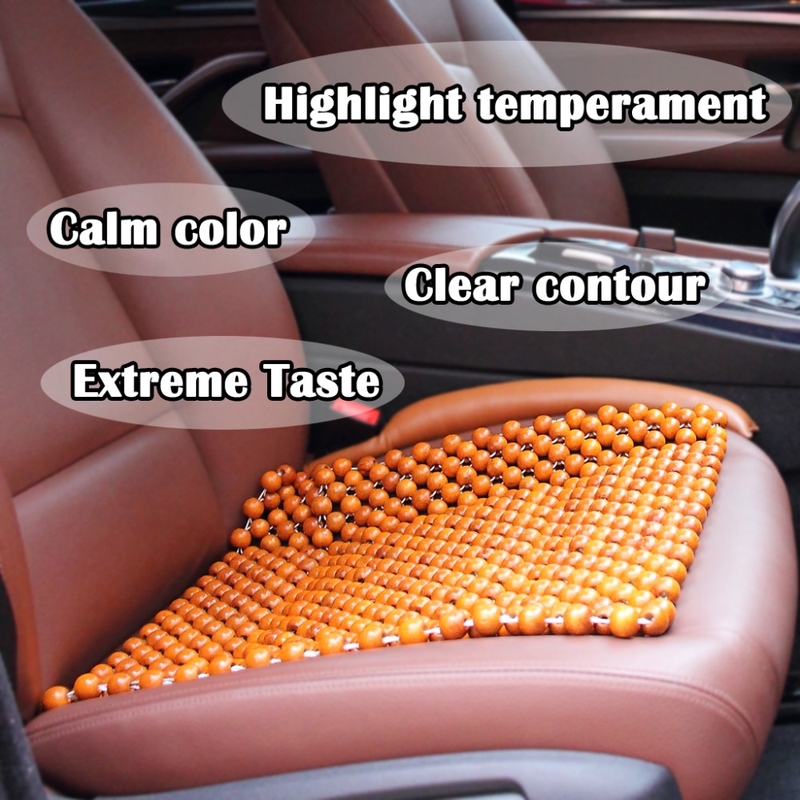 Natural Wood Beaded Car Seat Cushion Cover Massages Van Super
