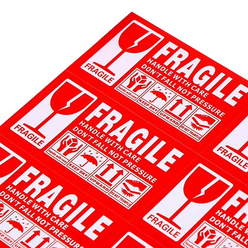 Fragile Labels Stickers 9cm x 5cm Handle Carefully Warning Reminder