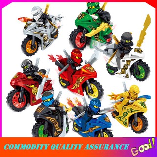 8pcs Ninjagoing Cole Kai Jay Lloyd Nya Zane Golden Ninja With Motorcycle Compatible Building Block Children Toy For Lego Shopee Malaysia - ninja of gold legend abs sale roblox