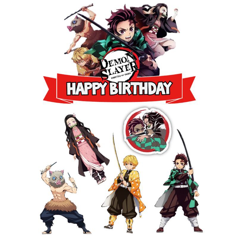 Demon Slayer Cake Topper Printable