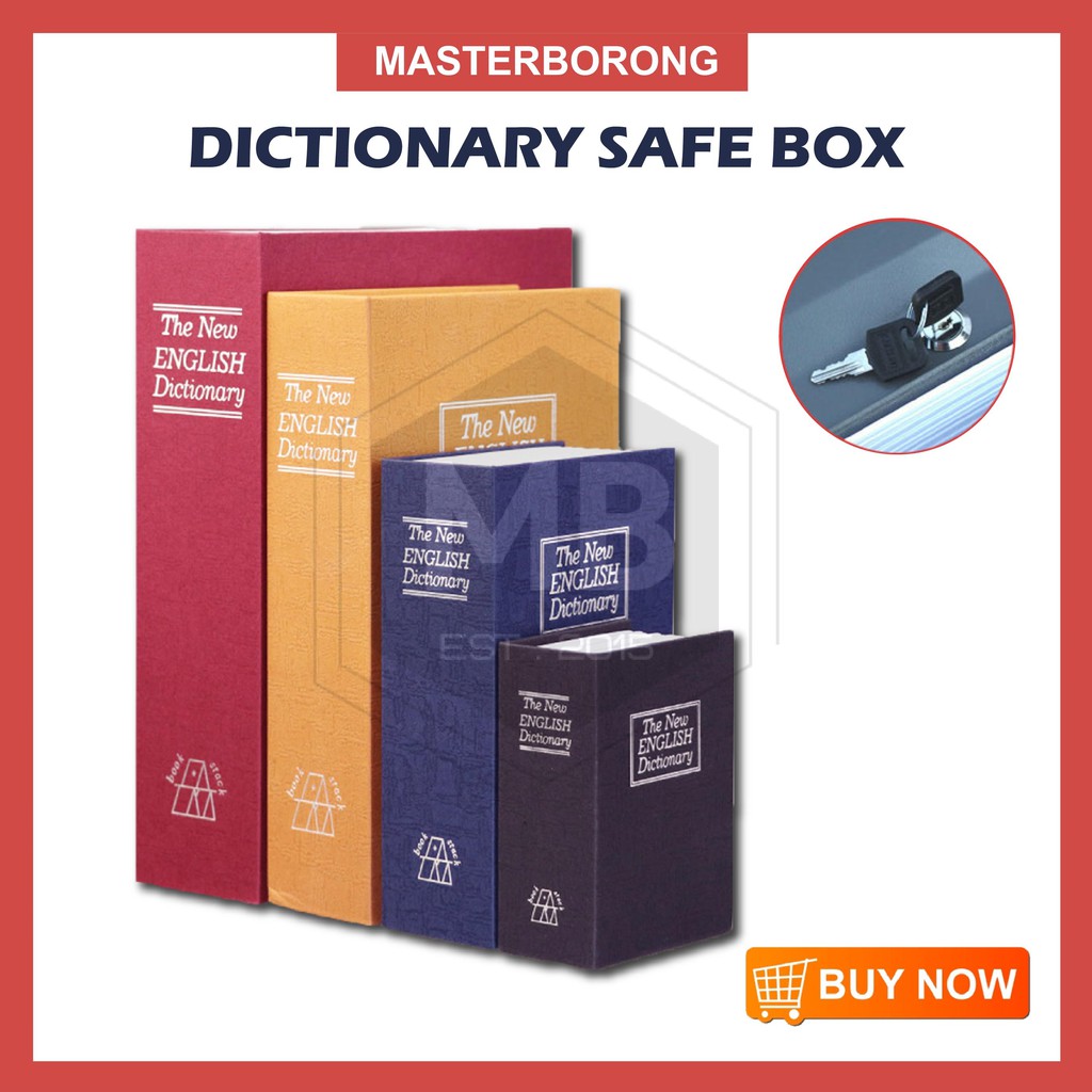 masterborong Code Cash Safe Case Metal Dictionery Book Safe Box Locker Hidden Money Coin Saving Storage Box Peti Selamat