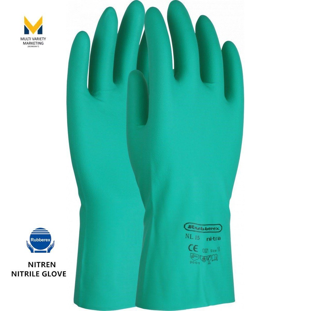 MVM Rubberex Nitren Nitrile Hand Glove Oil&fats Chemical Solvents Acid
