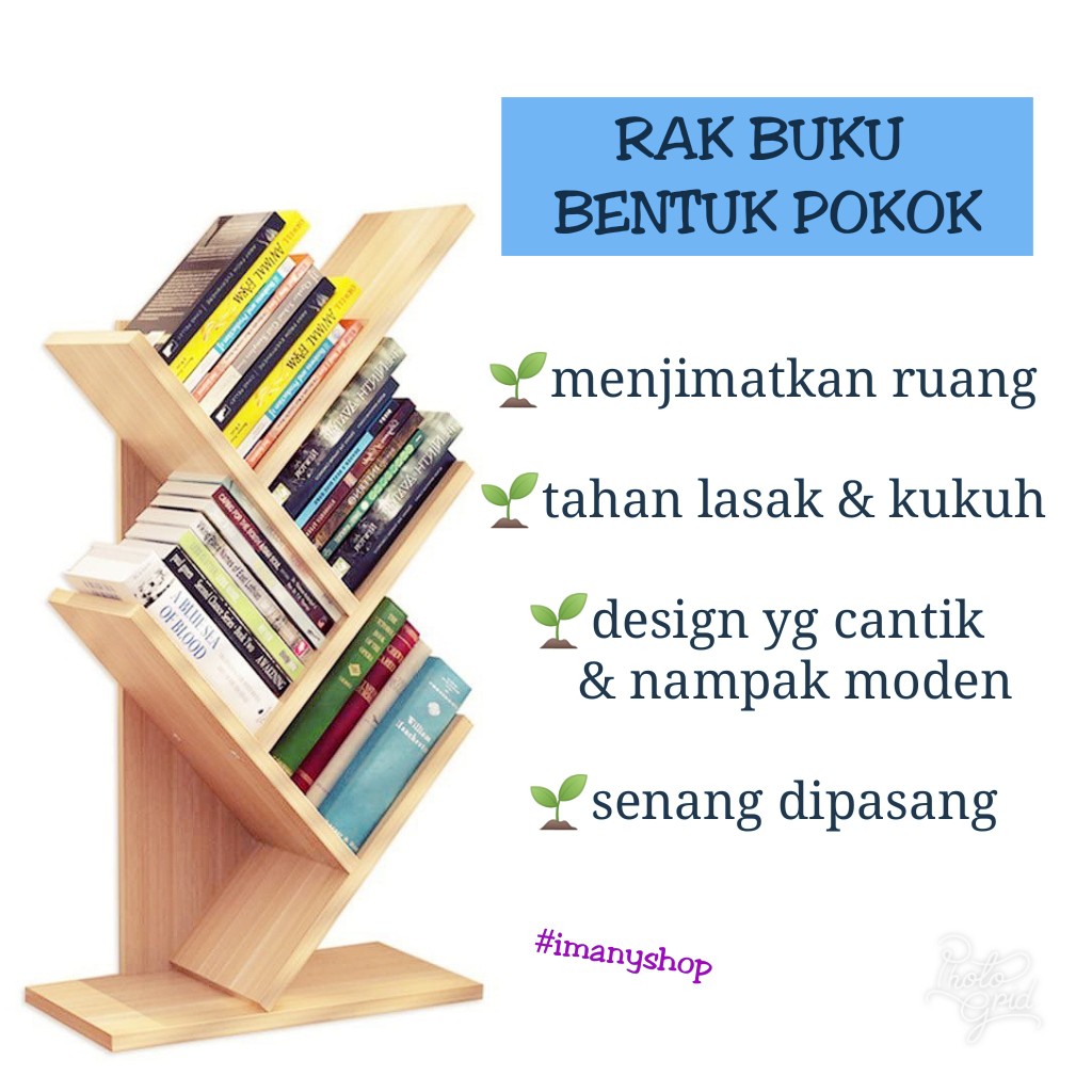  PENJIMATAN RUANG RAK BUKU BERTINGKAT design moden 